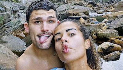 Mary Fowler goes for a waterfall dip with her boyfriend Nathan Cleary