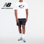 [New Balance]褲頭鬆緊抽繩休閒短褲_男性_黑色_AMS31532BK