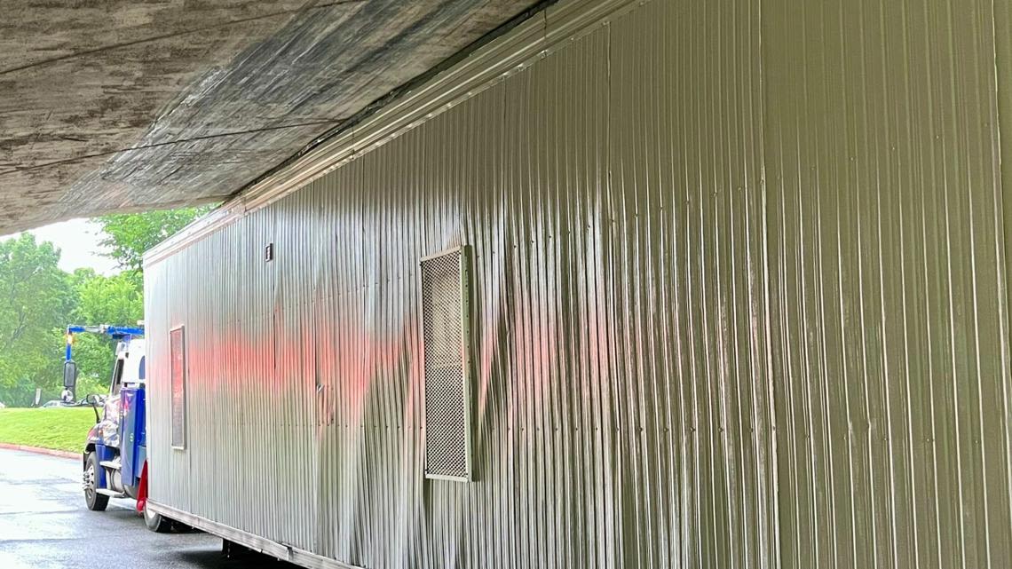 Tractor trailer stuck under Southwest DC bridge