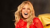 Kylie Minogue wows in a red vinyl jumpsuit at BST Hyde Park