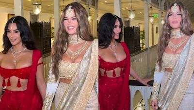 Kim Kardashian And Khloe Kardashian Turn Heads In Indian Ensembles At Anant Ambani-Radhika Merchant's Wedding