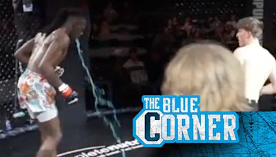 Video: MMA fighter DQ’d after projectile vomiting blue liquid in the cage