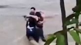 Vídeo: Três amigos se abraçam antes de serem levados por rio na Itália