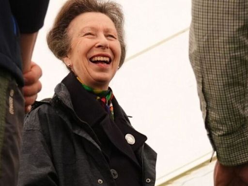 Princess Anne roars with laughter as she attends International Sheep Dog Trials