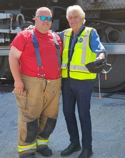 Jay Leno surprises Denison residents as he takes a ride on the Big Boy steam engine