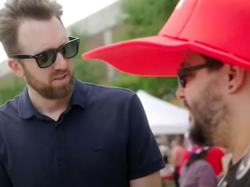 Jordan Klepper Exposes 1 Hypocrisy After Another Among Trump MAGA Fans At Rally