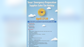 2024 Hurricane season: Texas Emergency Preparation Supplies Sales Tax Holiday is April 27-29