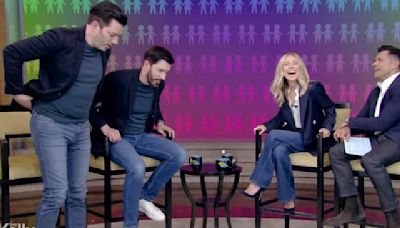 Property Brothers twins pretend to drop pants, tease their size when asked how they're different on “Live”