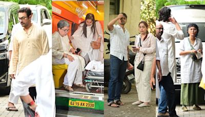 Aamir Khan at ex-wife Reena Dutta’s father’s funeral with kids