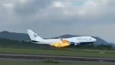 Plane forced to make emergency landing after engine catches fire mid-flight