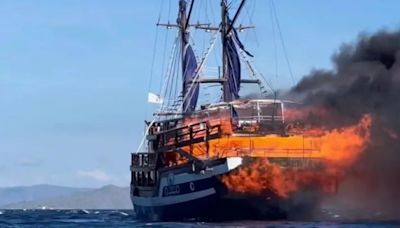 印尼帆船被大火吞噬 中國遊客跳海逃生：財物證件全燒毀