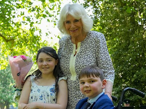 Camilla hosts child heroes Lyla O'Donovan and Tony Hudgell