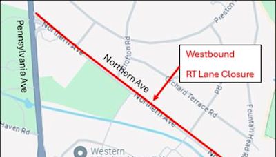 Westbound lane of Northern Avenue closed daily July 8-12