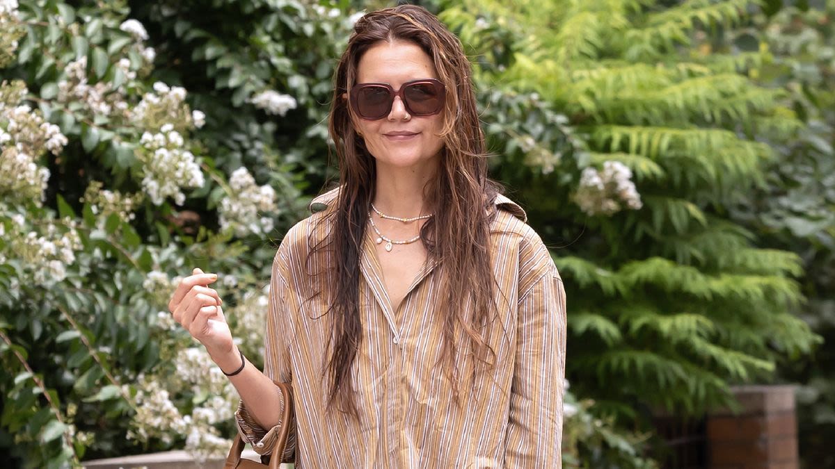 Katie Holmes's Wet Hair Sends Her Relatable Style Into Overdrive