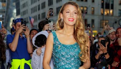 Blake Lively brings back mermaidcore in blue sequin fish scales dress