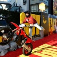 A stunt artist performs at the premiere of 'The Fall Guy' at the Dolby Theatre in Hollywood