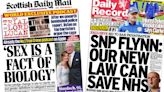 Scotland's papers: Tory gender law vow and SNP bid to 'save NHS'