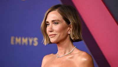 Kristen Wiig Reinvents Dressing-Like-the-Actual-Award at the Emmys 2024 in Metallic Gold Basket Weave