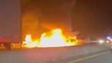 Two hurt after plane makes fiery emergency landing on North Carolina highway