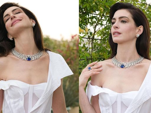 Anne Hathaway Is A Disney Princess In White Shirt Dress With Bulgari Diamonds - News18
