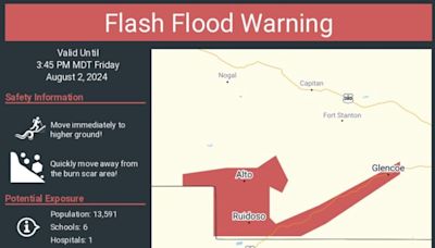 Flash Flood Warning issued for South Fork burn scar