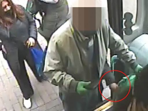 Moment pickpocket sneaks bundle of cash out vulnerable pensioner's bag