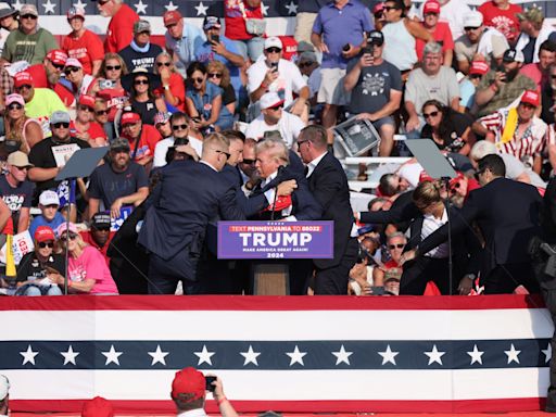 Video captures chaotic moment when Trump reportedly shot on stage at rally