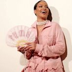 【熱賣精選】前100名限時fentyxa0pu*ma蕾哈娜裝飾扇子蕾絲粉色日式折扇竹扇