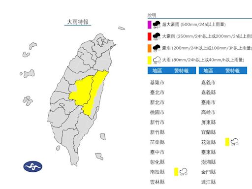 雨彈轟炸！ 2縣市大雨特報「一路下到明天」