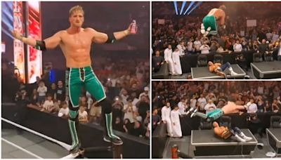 WWE drone camera shot of Logan Paul's Frog Splash onto Cody Rhodes is so epic it's gone viral