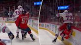 Rangers’ Matt Rempe knocks Capitals’ Trevor van Riemsdyk out of Game 3 with brutal hit