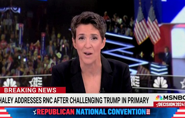 MSNBC's Rachel Maddow, other top anchors not in Milwaukee for RNC, using LED screen to appear they're on site