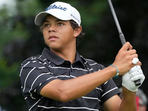 Tiger Woods watches 15-year-old son Charlie shoot a 12-over 82 in U.S. Junior Amateur at Oakland Hills