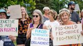 Hundreds of protesters rally for abortion rights at statehouse, clash with a few anti-abortion activists