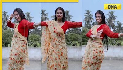 Viral video: Saree-clad woman's sizzling dance to Koi Ladki Hai in rain wows internet, watch