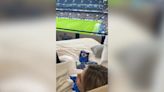 Georgia Toffolo watches Chelsea play from bed at Stamford Bridge