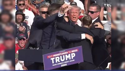 Donald Trump Grabs His Neck, Falls After Shots At Butler, Pennsylvania Rally | VIDEO