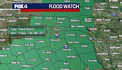 Dallas weather: Flash Flood Watch issued; another round of storms expected Thursday