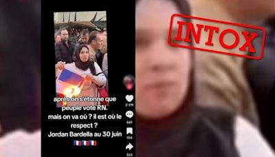 Cette photo ne montre pas une femme musulmane en France brûler un drapeau tricolore