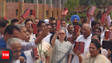 INDIA bloc's show of strength in parliament, raise call to 'save Constitution' | India News - Times of India