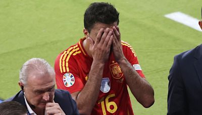 Rodri fails to emerge for Euro 2024 final second half against England