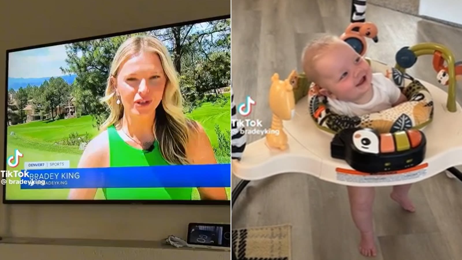 Baby has adorable reaction after seeing reporter mom on TV for 1st time