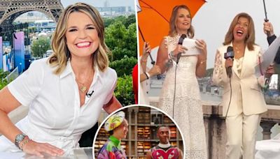 Savannah Guthrie gets ‘hot and bothered’ during threesome bit at Olympics opening ceremony