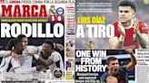 Las portadas: un rodillo, Luis Díaz a tiro del Barça y el City a un triunfo de la historia