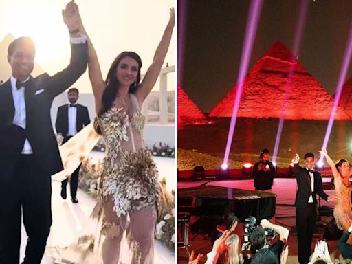 Así fue la millonaria boda frente a las Pirámides de Egipto: las fotos llenas glamour se hicieron virales