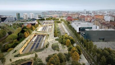 La cubierta de la estación: paseable, verde y con aberturas para que entre luz natural