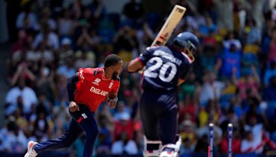 Chris Jordan takes England’s first men’s T20 hat-trick to limit USA to 115