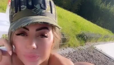 Chloe Ferry looks nearly naked as she sunbathes in garden at £1million mansion