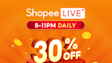 Save 30% on Shopee Live purchases