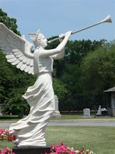 Angel with a trumpet symbolizes: Announcement of the resurrection or ...